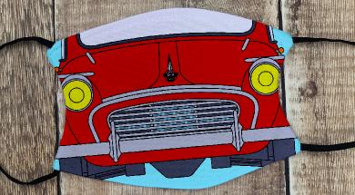 Morris Minor mask front  red